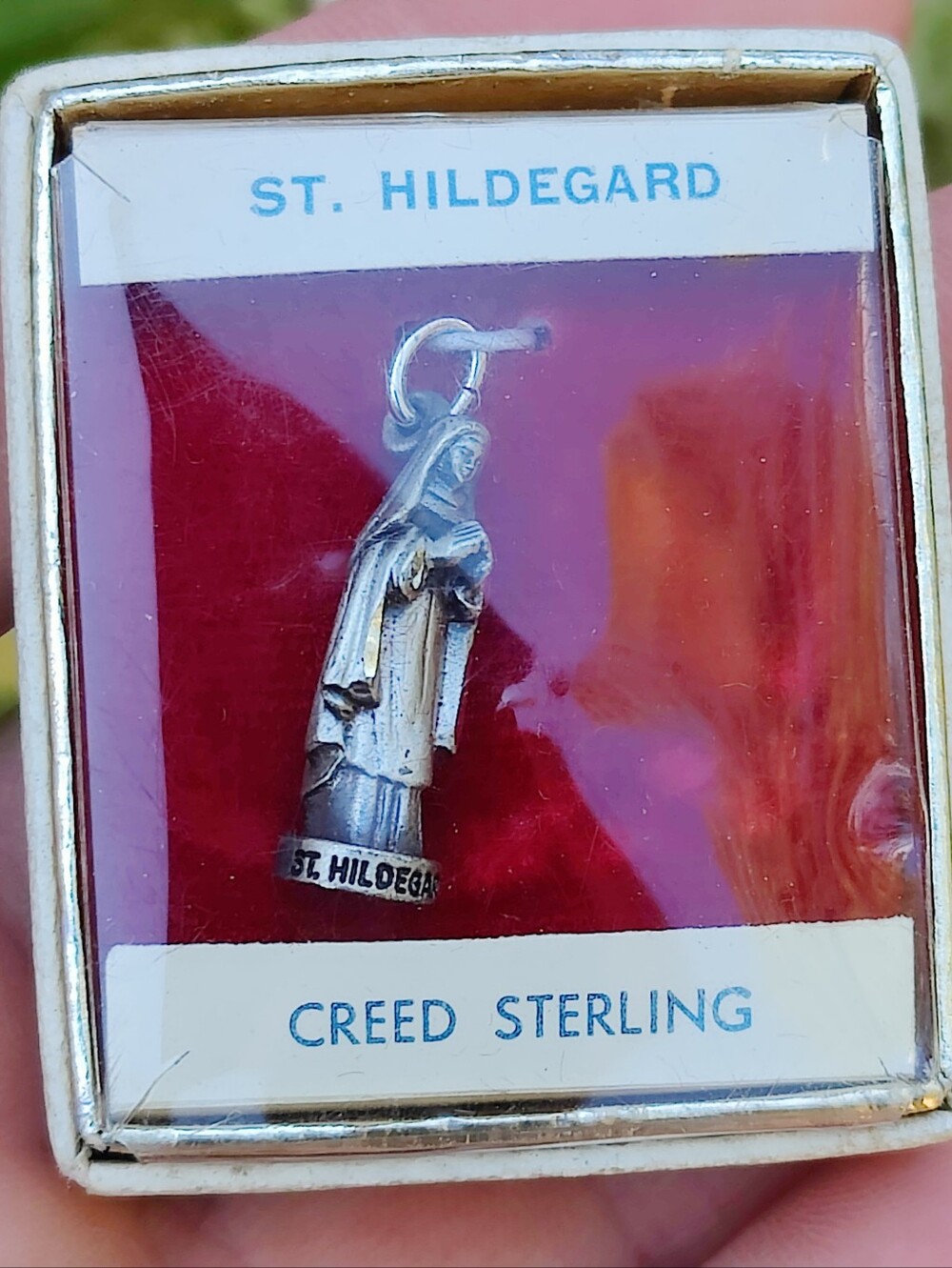 Vintage Sterling Silver Creed St Hildegard Pendant